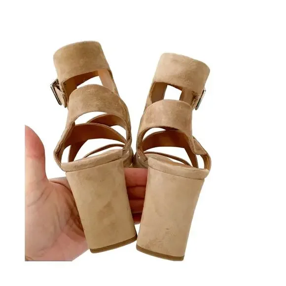 Franco Sarto Tristan Block Heel Sandal 8.5 Tan NEW - Picture 8 of 10